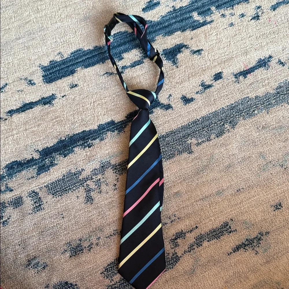 Place Black Tie with Colorful Stripes